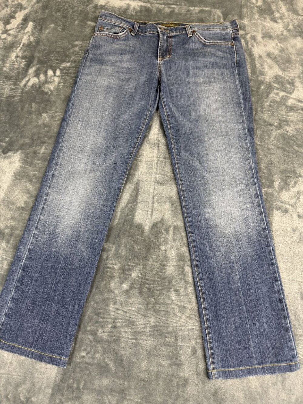 David Kahn Mens Medium Wash Straight Leg Denim Jeans 36
